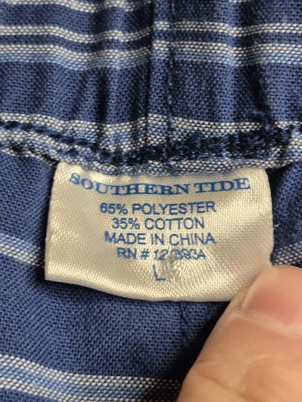 Southern Tide Blue Striped Flat Front Shorts 3712/6